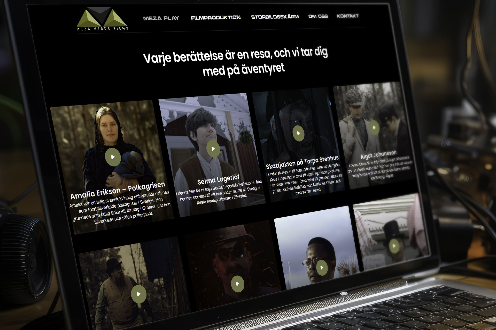Datorskärm som visa Meza Verde Films nya hemsida i WordPress